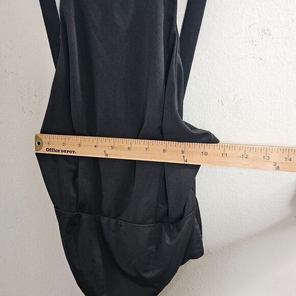 CQ by CQ Sexy Black Square Neck Low Back Zip Bodysuit Medium - Picture 4 of 6